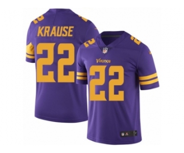 Men's Nike Minnesota Vikings #22 Paul Krause Limited Purple Rush NFL Jersey