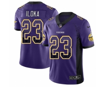 Men's Nike Minnesota Vikings #23 George Iloka Limited Purple Rush Drift Fashion NFL Jersey