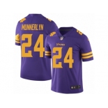 Men's Nike Minnesota Vikings #24 Captain Munnerlyn Limited Purple Rush NFL Jersey