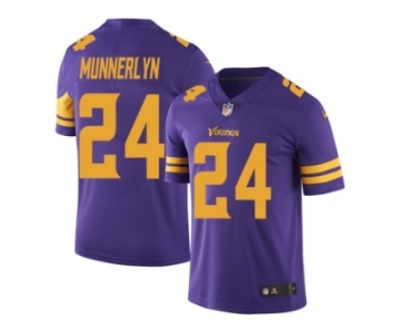 Men's Nike Minnesota Vikings #24 Captain Munnerlyn Limited Purple Rush NFL Jersey