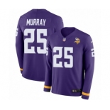 Men's Nike Minnesota Vikings #25 Latavius Murray Limited Purple Therma Long Sleeve NFL Jersey