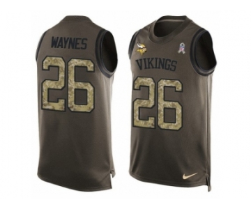 Men's Nike Minnesota Vikings #26 Trae Waynes Limited Green Salute to Service Tank Top NFL Jersey