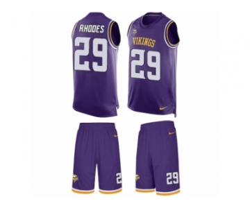 Men's Nike Minnesota Vikings #29 Xavier Rhodes Limited Purple Tank Top Suit NFL Jersey