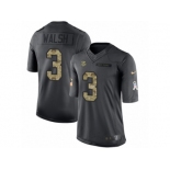 Men's Nike Minnesota Vikings #3 Blair Walsh Limited Black 2016 Salute to Service NFL Jersey