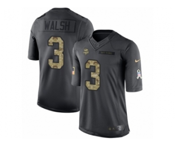 Men's Nike Minnesota Vikings #3 Blair Walsh Limited Black 2016 Salute to Service NFL Jersey