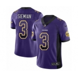 Men's Nike Minnesota Vikings #3 Trevor Siemian Limited Purple Rush Drift Fashion NFL Jersey