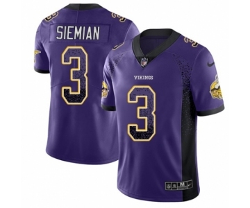 Men's Nike Minnesota Vikings #3 Trevor Siemian Limited Purple Rush Drift Fashion NFL Jersey