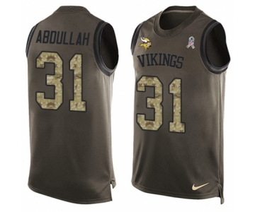 Men's Nike Minnesota Vikings #31 Ameer Abdullah Limited Green Salute to Service Tank Top NFL Jersey