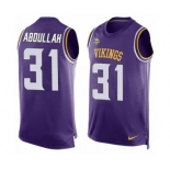 Men's Nike Minnesota Vikings #31 Ameer Abdullah Limited Purple Player Name & Number Tank Top NFL Jersey