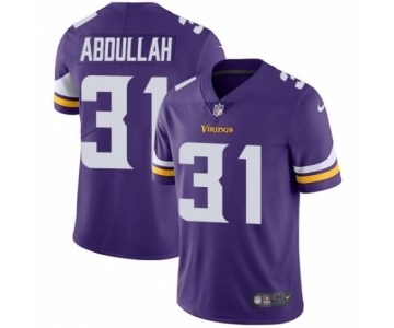 Men's Nike Minnesota Vikings #31 Ameer Abdullah Purple Team Color Vapor Untouchable Limited Player NFL Jersey