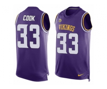 Men's Nike Minnesota Vikings #33 Dalvin Cook Limited Purple Player Name & Number Tank Top NFL Jersey