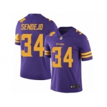 Men's Nike Minnesota Vikings #34 Andrew Sendejo Limited Purple Rush NFL Jersey