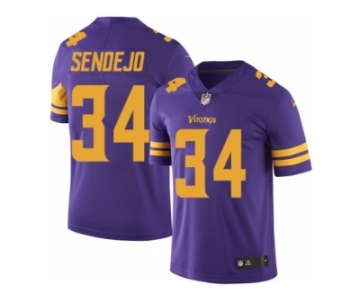 Men's Nike Minnesota Vikings #34 Andrew Sendejo Limited Purple Rush NFL Jersey