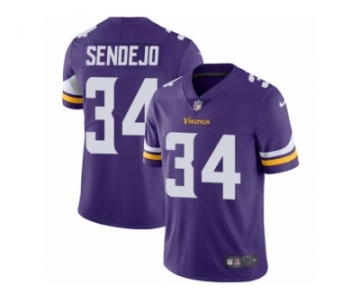 Men's Nike Minnesota Vikings #34 Andrew Sendejo Vapor Untouchable Limited Purple Team Color NFL Jersey