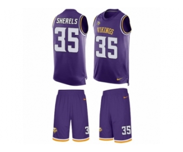 Men's Nike Minnesota Vikings #35 Marcus Sherels Limited Purple Tank Top Suit NFL Jersey