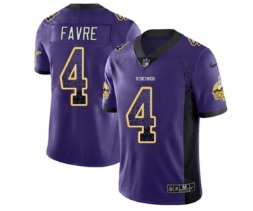 Men's Nike Minnesota Vikings #4 Brett Favre Limited Purple Rush Drift Fashion NFL Jersey