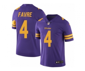 Men's Nike Minnesota Vikings #4 Brett Favre Limited Purple Rush NFL Jersey