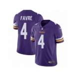 Men's Nike Minnesota Vikings #4 Brett Favre Vapor Untouchable Limited Purple Team Color NFL Jersey