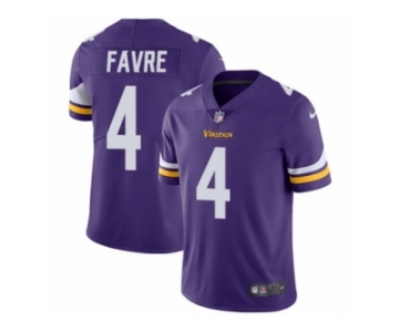 Men's Nike Minnesota Vikings #4 Brett Favre Vapor Untouchable Limited Purple Team Color NFL Jersey