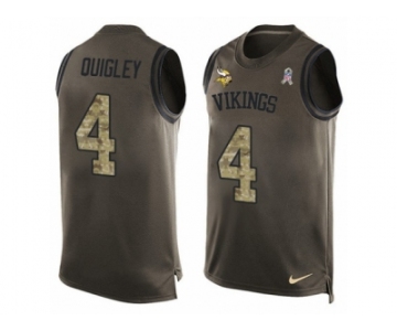 Men's Nike Minnesota Vikings #4 Ryan Quigley Limited Green Salute to Service Tank Top NFL Jersey