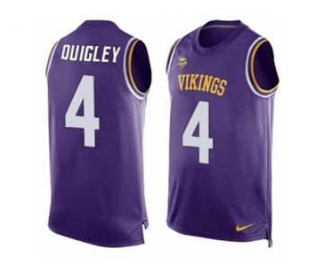 Men's Nike Minnesota Vikings #4 Ryan Quigley Limited Purple Player Name & Number Tank Top NFL Jersey