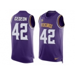 Men's Nike Minnesota Vikings #42 Ben Gedeon Limited Purple Player Name & Number Tank Top NFL Jersey