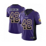 Men's Nike Minnesota Vikings #42 Ben Gedeon Limited Purple Rush Drift Fashion NFL Jersey