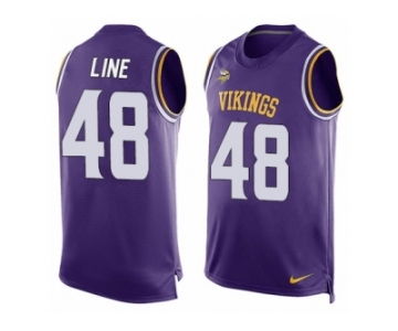 Men's Nike Minnesota Vikings #48 Zach Line Limited Purple Player Name & Number Tank Top NFL Jersey