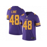 Men's Nike Minnesota Vikings #48 Zach Line Limited Purple Rush NFL Jersey