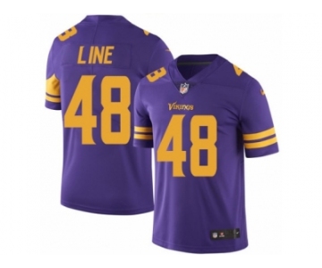 Men's Nike Minnesota Vikings #48 Zach Line Limited Purple Rush NFL Jersey