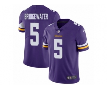 Men's Nike Minnesota Vikings #5 Teddy Bridgewater Vapor Untouchable Limited Purple Team Color NFL Jersey