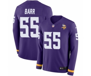 Men's Nike Minnesota Vikings #55 Anthony Barr Limited Purple Therma Long Sleeve NFL Jersey