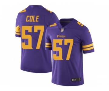 Men's Nike Minnesota Vikings #57 Audie Cole Limited Purple Rush NFL Jersey