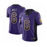 Men's Nike Minnesota Vikings #6 Matt Wile Limited Purple Rush Drift Fashion NFL Jersey