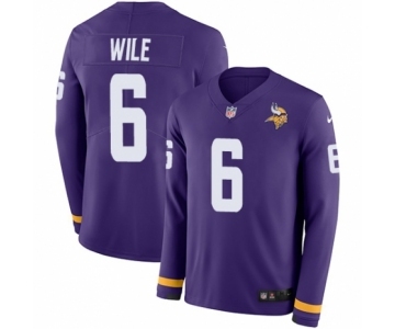 Men's Nike Minnesota Vikings #6 Matt Wile Limited Purple Therma Long Sleeve NFL Jersey