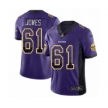 Men's Nike Minnesota Vikings #61 Brett Jones Limited Purple Rush Drift Fashion NFL Jersey