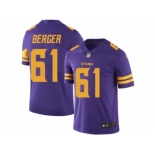 Men's Nike Minnesota Vikings #61 Joe Berger Limited Purple Rush NFL Jersey