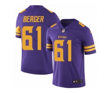 Men's Nike Minnesota Vikings #61 Joe Berger Limited Purple Rush NFL Jersey