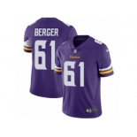 Men's Nike Minnesota Vikings #61 Joe Berger Vapor Untouchable Limited Purple Team Color NFL Jersey