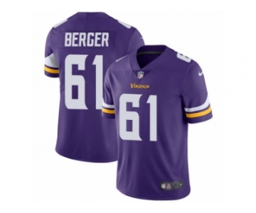 Men's Nike Minnesota Vikings #61 Joe Berger Vapor Untouchable Limited Purple Team Color NFL Jersey