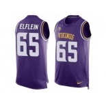 Men's Nike Minnesota Vikings #65 Pat Elflein Limited Purple Player Name & Number Tank Top NFL Jersey