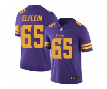 Men's Nike Minnesota Vikings #65 Pat Elflein Limited Purple Rush NFL Jersey