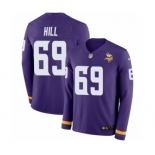 Men's Nike Minnesota Vikings #69 Rashod Hill Limited Purple Therma Long Sleeve NFL Jersey