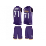 Men's Nike Minnesota Vikings #71 Andre Smith Limited Purple Tank Top Suit NFL Jersey