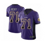 Men's Nike Minnesota Vikings #71 Riley Reiff Limited Purple Rush Drift Fashion NFL Jersey