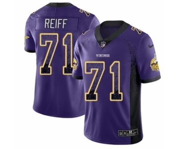 Men's Nike Minnesota Vikings #71 Riley Reiff Limited Purple Rush Drift Fashion NFL Jersey