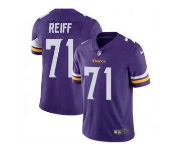 Men's Nike Minnesota Vikings #71 Riley Reiff Vapor Untouchable Limited Purple Team Color NFL Jersey