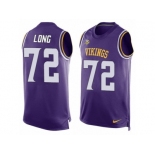 Men's Nike Minnesota Vikings #72 Jake Long Limited Purple Player Name & Number Tank Top NFL Jersey