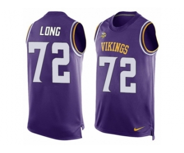 Men's Nike Minnesota Vikings #72 Jake Long Limited Purple Player Name & Number Tank Top NFL Jersey