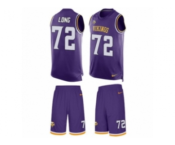 Men's Nike Minnesota Vikings #72 Jake Long Limited Purple Tank Top Suit NFL Jersey